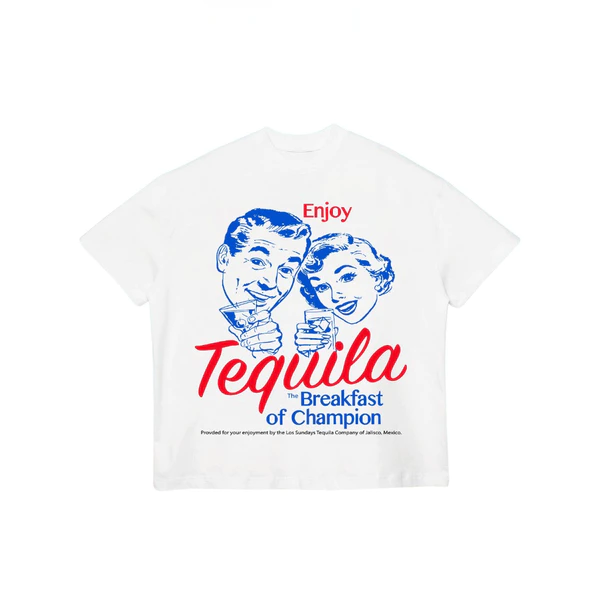 TheGlam CHÍNH HÃNG - Áo Thun Trắng Form Boxy UNISEX "TEQUILA" - Áo Nam Nữ Cotton Thoáng mát - TS06-17