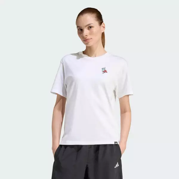 adidas Phong cách sống ÁO THUN DÁNG CHUẨN GRAPHIC FOOD Nữ trắng KA5076