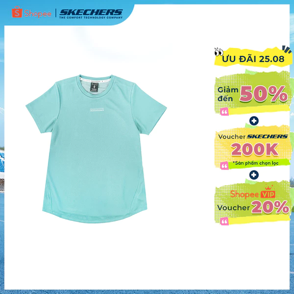 Áo Thun Tay Ngắn Nữ Skechers Walking Performance Short Sleeve Tee - SP325W349-0646