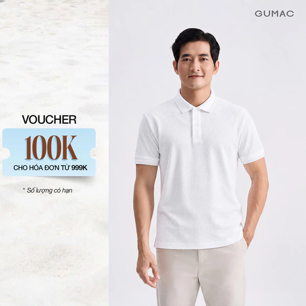 Áo Polo Nam GUMAC Form Suông Cổ Dệt Bo Viền 2 Đường Gân Tay Ngắn 2 Khuy Nút Xẻ Sườn APNG08096