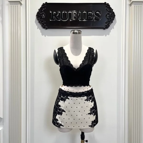 RUBIES Mandy Skort - Váy Quần Nữ Vải Tafta Phối Ren Dáng Chữ A