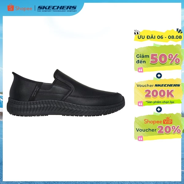 Giày Thể Thao Nam Skechers Slip-ins Work Russom Bảo Hộ Lao Động - 200249-BLK Air-Cooled Memory Foam