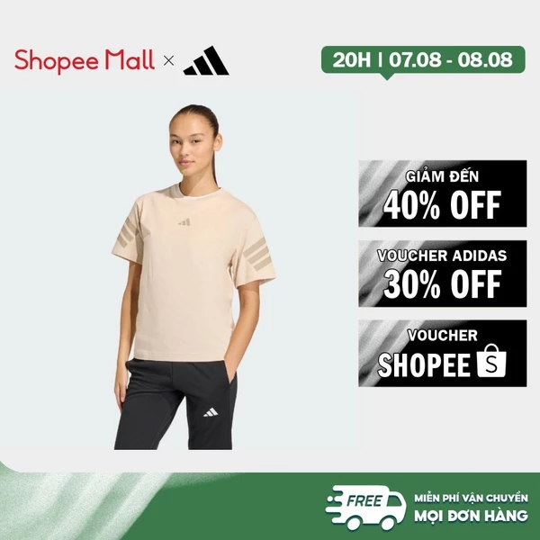 [Duy nhất 8.8 - VOUCHER 30%]adidas Phong cách sống Áo Thun 3 Sọc Future Icons Nữ Be KD7682
