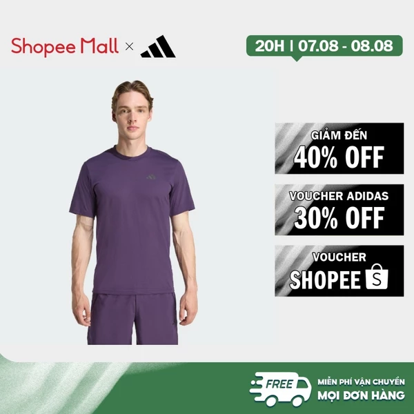 [Duy nhất 8.8 - VOUCHER 30%]adidas Gym & Training Áo Thun Tập Luyện Train Essentials Feelready Nam Màu tím JW7441