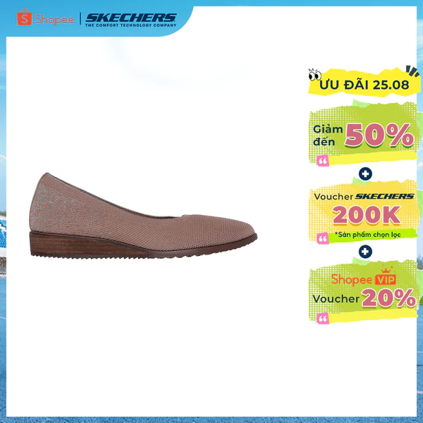 Giày Búp Bê Nữ Skechers Modern Comfort Cleo Sawdust Wishful - 158936-MOC Air-Cooled Memory Foam