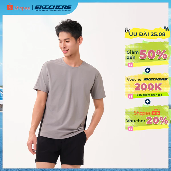 Áo Thun Tay Ngắn Nam Skechers Running Performance Short Sleeve Tee - SP226M123-04D8