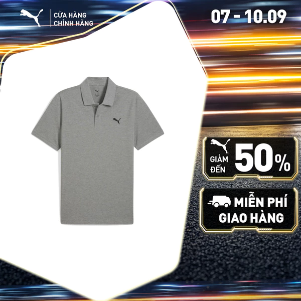 Áo Thun Thể Thao PUMA Nam ESS Pique Polo Medium Gray Heather Màu Xám