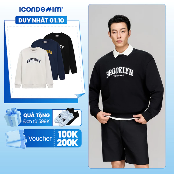 Áo Sweatshirt Nam ICONDENIM Varsity States Form Regular SWID0252