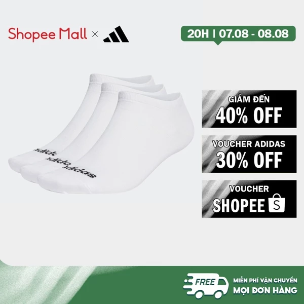 [Duy nhất 8.8 - VOUCHER 30%]adidas Lifestyle Thin Linear Low-Cut Socks 3 Pairs Unisex White HT3447