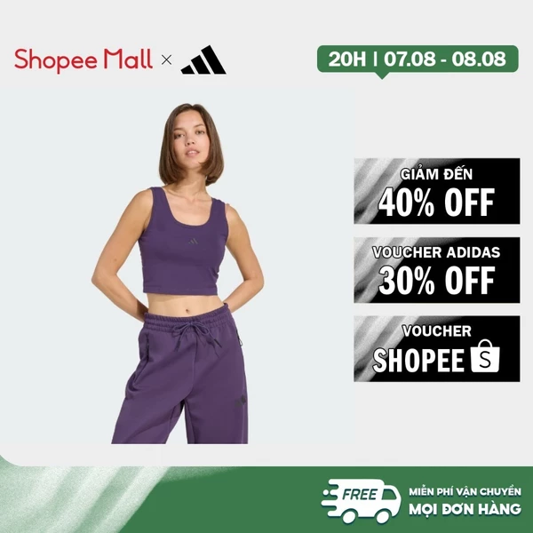 [Duy nhất 8.8 - VOUCHER 30%]adidas Phong cách sống Áo Tank Top Cotton Lifestyle Logo Nhỏ Essentials Nữ Màu tím KB7127