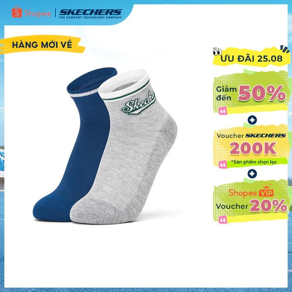 Vớ Thể Thao Bé Trai Skechers SKX Court Club Socks Quarter Socks (2 Pairs) - L226B026-06G9