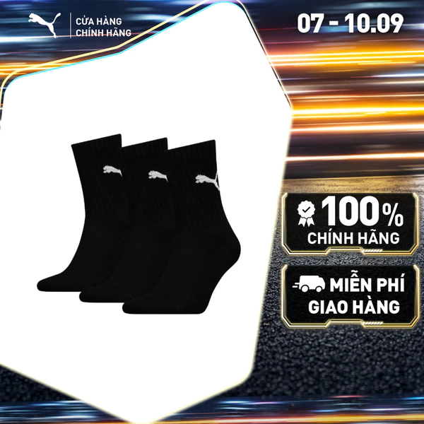 Bộ 3 Đôi Vớ Thể Thao PUMA Unisex Various U Short Sock 3P black Màu Đen