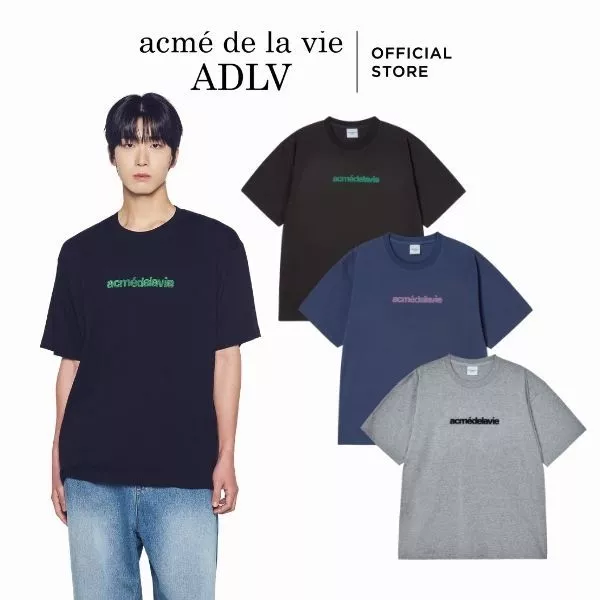 Áo Thun ADLV Connect Grass dáng oversized màu đen/xanh navy/muối tiêu - Hàng chính hãng