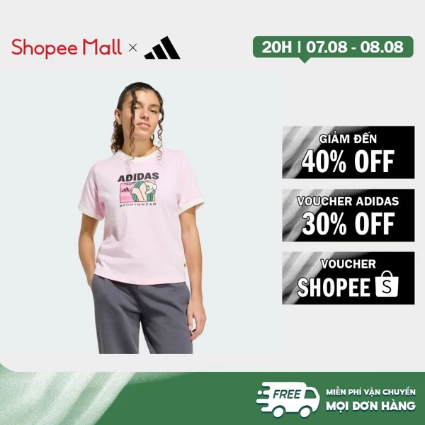[Duy nhất 8.8 - VOUCHER 30%]adidas Lifestyle POP ART GRAPHIC T-SHIRT1 Q2 Women Pink KC8601