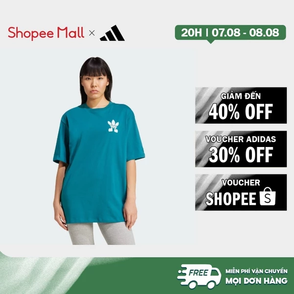 [Duy nhất 8.8 - VOUCHER 30%]adidas Phong cách sống Áo Thun Graphic Treffy Walks Nữ Ngọc lam IX7652