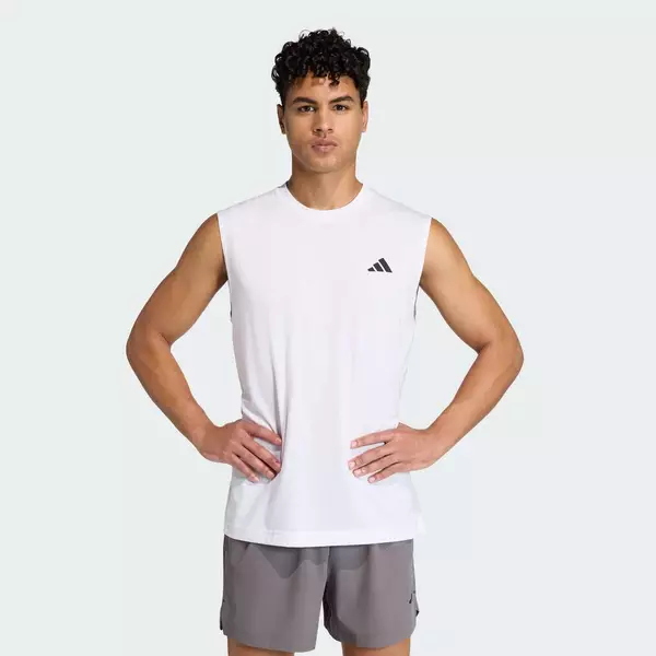 adidas Gym & Training ÁO THUN KHÔNG TAY WORKOUT ESSENTIALS FEELREADY Nam trắng KD5424