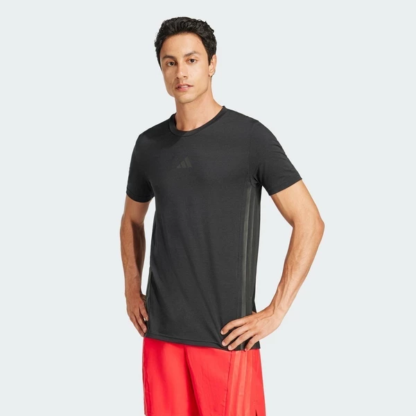 adidas Gym & Training Áo Thun 3 Gạch Designed 4 Training — Thiết Kế Chuyên Biệt Cho Luyện Tập Nam Đen JE5684