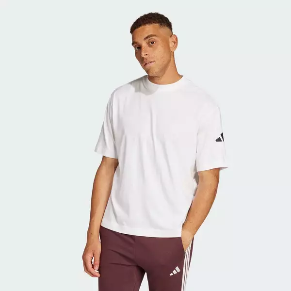 adidas Phong cách sống Áo Thun Dáng Rộng Logo 3 Thanh Essentials Nam trắng JC9296