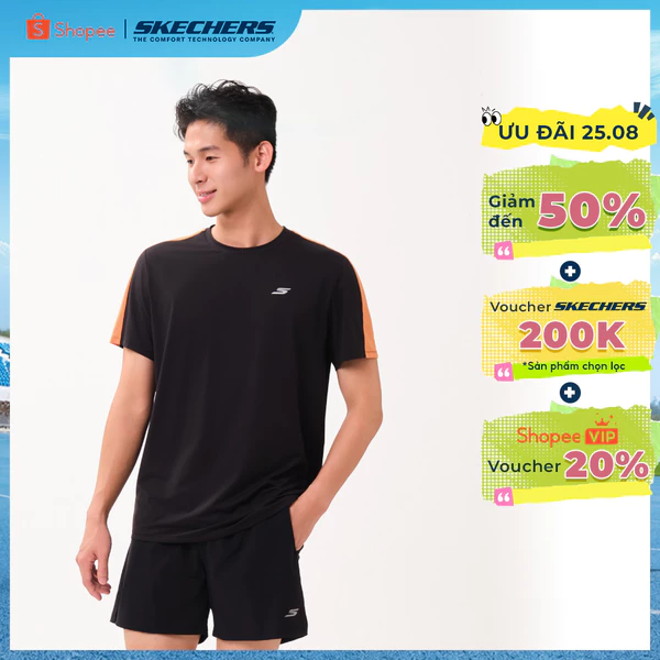 Áo Thun Tay Ngắn Nam Skechers Running Performance Short Sleeve Tee - SP226M126-0018