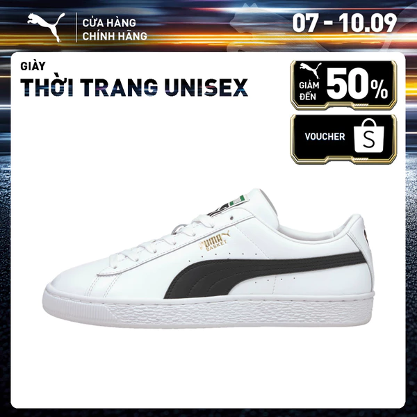 Giày Thời Trang PUMA Unisex Basket Classic XXI Màu Trắng Đen