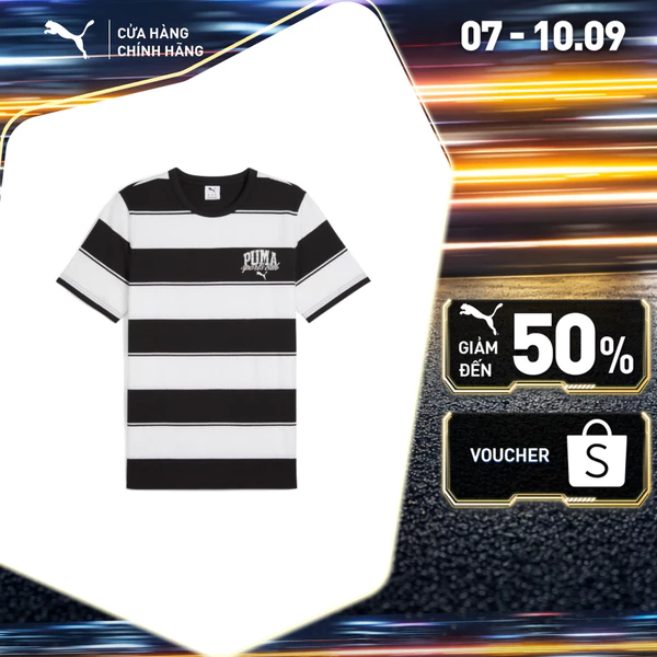 Áo Thun Thời Trang PUMA Nam CLASS Striped Tee Black Màu Đen