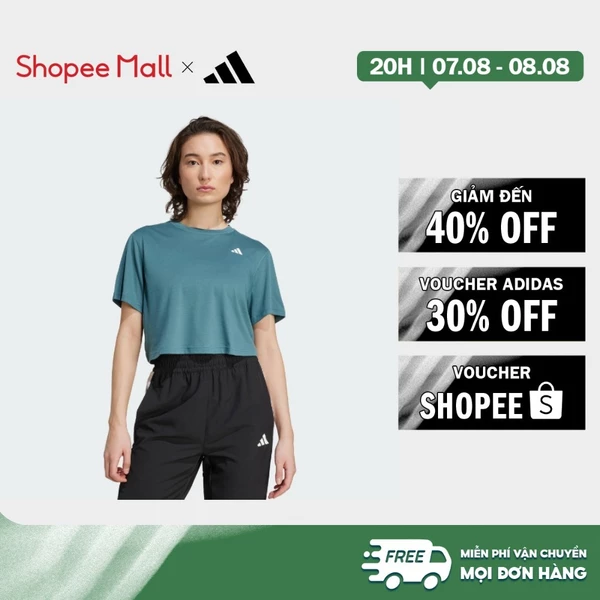 [Duy nhất 8.8 - VOUCHER 30%]adidas Gym & Training Áo Thun Tập Luyện Dáng Boxy Train Essentials Nữ màu xanh lá JY2218