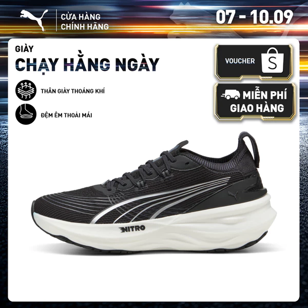 Giày Chạy Bộ PUMA Nam ForeverRun NITRO 2 Black-White Màu Đen