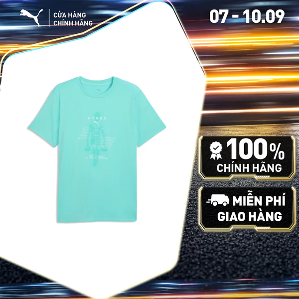 Áo Thun Thể Thao Tập Luyện PUMA Nam M X HYROX CLOUDSPUN TEE Intense Mint Màu Xanh Lá