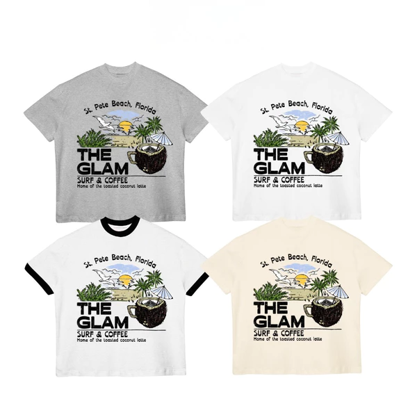 TheGlam CHÍNH HÃNG - Áo Thun Form Boxy "Surf & Coffee" UNISEX Áo Hè - TS03-05