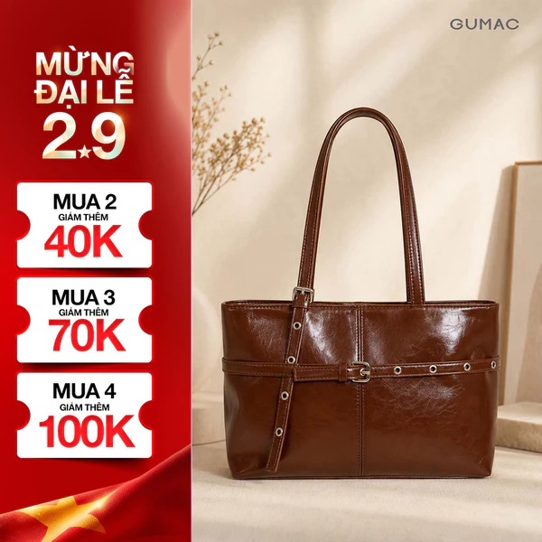 Túi xách nữ đeo vai GUMAC chất da mềm thanh lịch dễ phối thời trang TXG05032