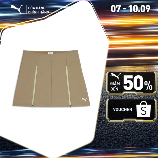 Váy Thời Trang PUMA Nữ DARE TO Zip-Off Skirt Velvet Moss Màu Nâu
