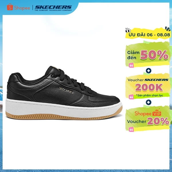 [ĐỘC QUYỀN ONLINE] Giày Thể Thao Nữ Skechers Court Classics Sport Court 2.0 Core Essential - 185160-BLK