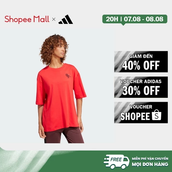 [Duy nhất 8.8 - VOUCHER 30%]adidas Phong cách sống Áo Thun Graphic Codes Photoreal Nữ Đỏ JJ4065