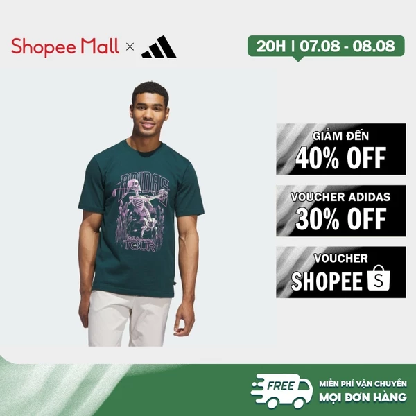 [Duy nhất 8.8 - VOUCHER 30%]adidas Đánh gôn Áo thun đồ hoạ Golf Tour Nam màu xanh lá JX1761