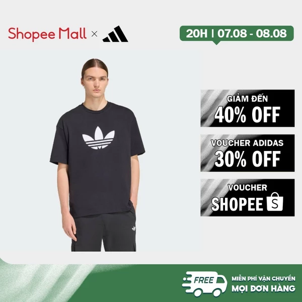 [Duy nhất 8.8 - VOUCHER 30%]adidas Phong cách sống ÁO THUN BA LÁ ADICOLOR Nam Đen KD4091