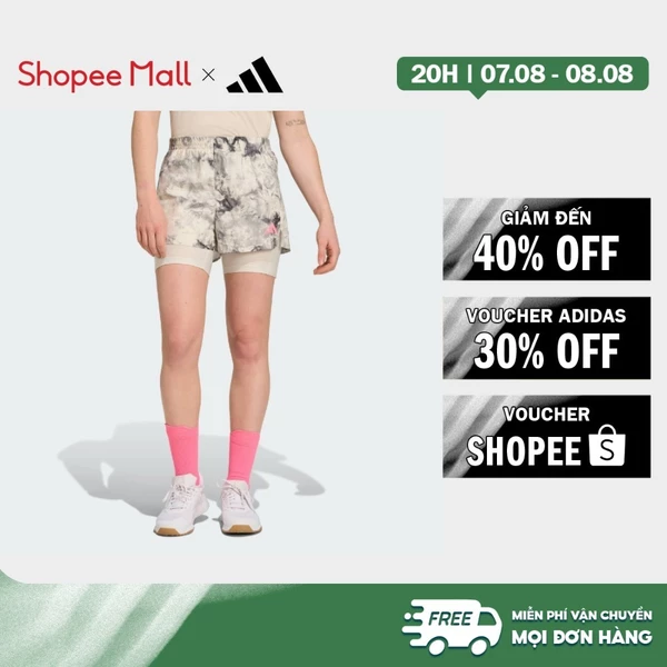 [Duy nhất 8.8 - VOUCHER 30%]adidas Chạy Quần Short 2 trong 1 Own The Run họa tiết nhuộm phun Nữ Xám JN9669
