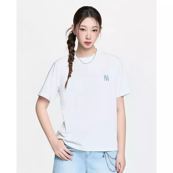 MLB - Áo thun unisex tay ngắn Basic Lace Mega Logo_3ATSB7663-50WHS