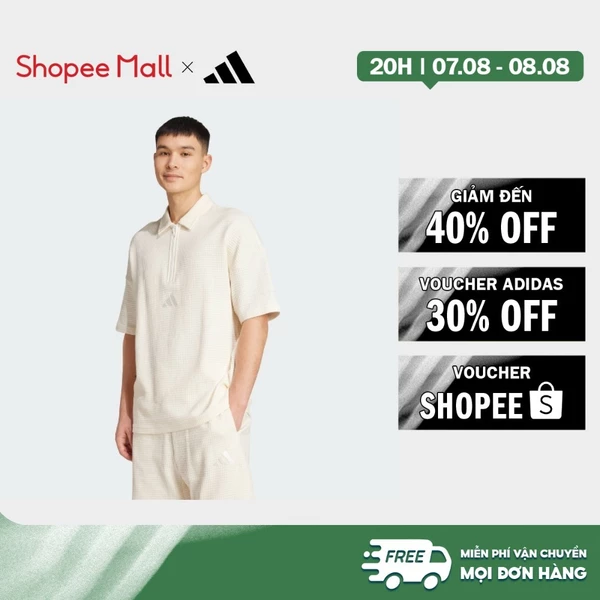 [Duy nhất 8.8 - VOUCHER 30%]adidas Phong cách sống Áo Polo All SZN kéo nửa với chất liệu dệt kim waffle Nam trắng JL6547