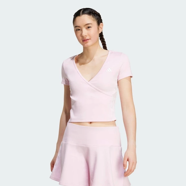adidas Phong cách sống Áo Thun Dáng Lửng 3 Sọc Seasonal Essentials Nữ Hồng JM1928