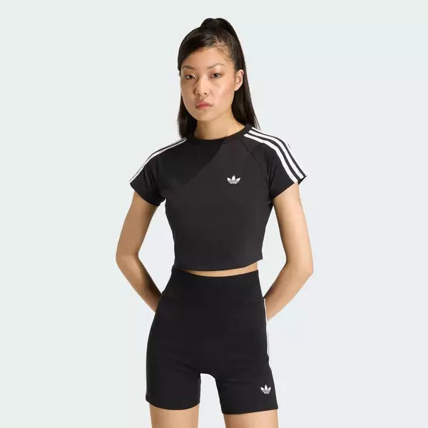 adidas Phong cách sống ÁO BABY TEE SST Nữ Đen KG3700