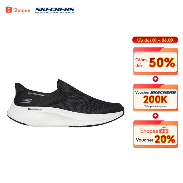 Giày Thể Thao Nam Skechers Slip-ins Gowalk Max Walker Đi Bộ-216593-BKW Air-Cooled Memory Foam
