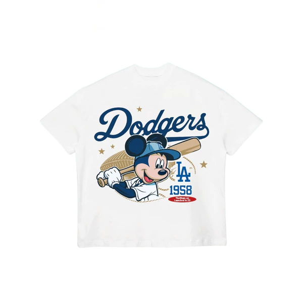 TheGlam CHÍNH HÃNG - Áo Thun Boxy Trắng CHUỘT "MICKEY" - Áo Nam Nữ Cotton Thoáng mát dày dặn - TS05-16