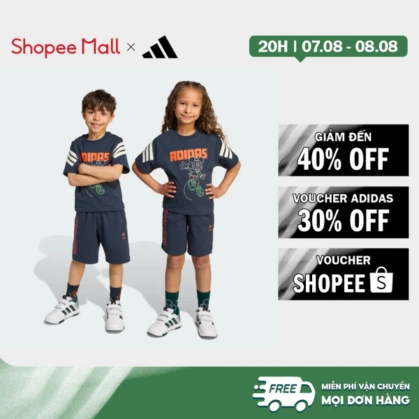 adidas Phong cách sống Bộ áo thun Disney Mickey Mouse cho Trẻ Em Trẻ em Màu xanh da trời JL9186