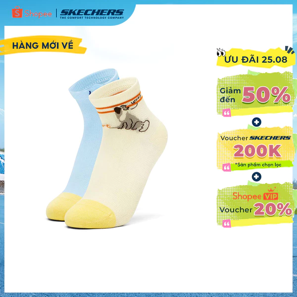 Vớ Thể Thao Trẻ Em Skechers Socks Quarter Socks (2 Pairs) - L226K061-06K7