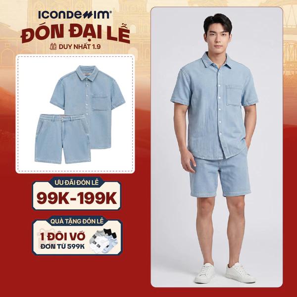 Set Đồ Jean Nam ICONDENIM Lunary Form Boxy SEID0104