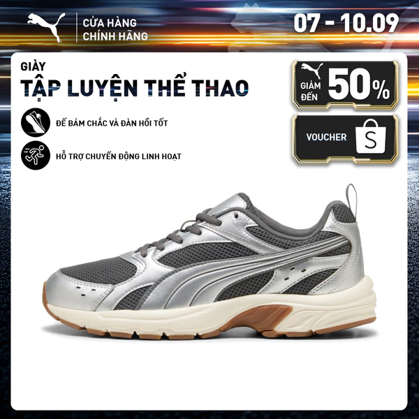 Giày Thể Thao PUMA Unisex Milenio Tech LT Cool Dark Gray-Silver Màu Xám