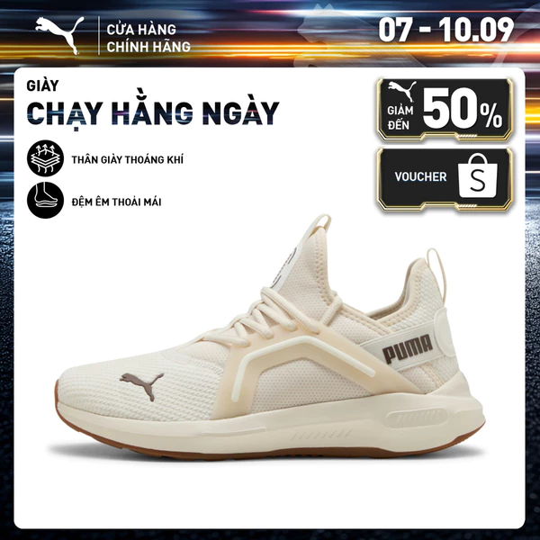 Giày Chạy Bộ PUMA Unisex Softride Enzo 5 Premium Alpine Snow-Flat Bronze Màu Trắng