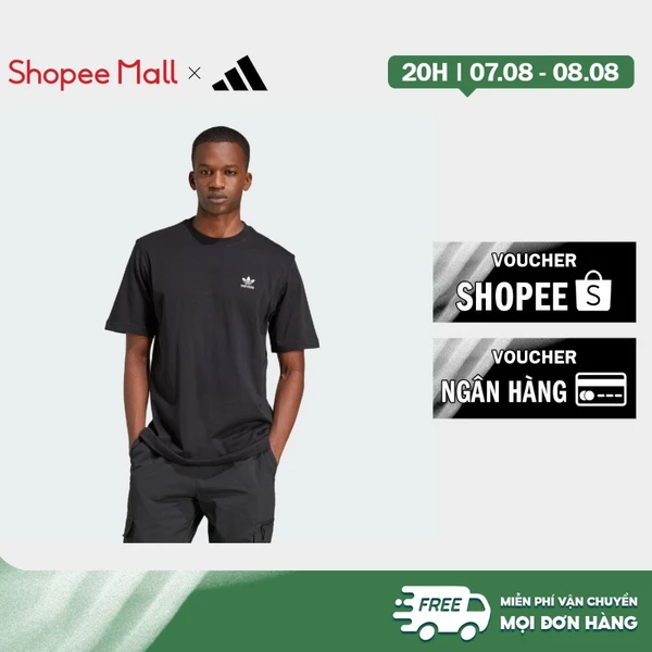 adidas Phong cách sống Áo Thun Ba Lá Essentials Nam Đen JI8545