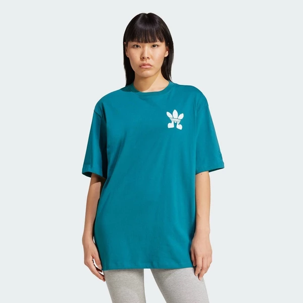 adidas Phong cách sống Áo Thun Graphic Treffy Walks Nữ Ngọc lam IX7652