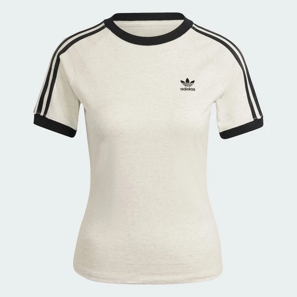 adidas Phong cách sống Áo Thun Raglan Slim 3 Sọc Nữ trắng IR8104